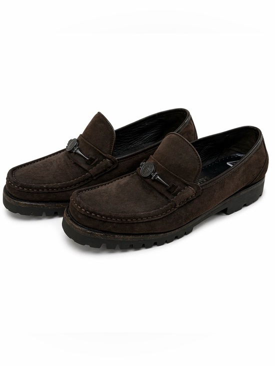 Salvatore Ferragamo Shoes - Salvatore Ferragamo Sport Womens 8B Brown Suede Lug Sole Loafers Italy